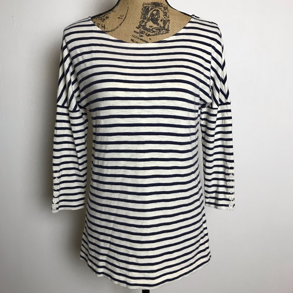 J. Crew Dolman 3/4 Sleeve Striped Top XXS